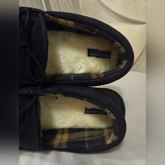 Dockers Men's Moccasin Slippers Size Large 9/10 Black - Picture 2 of 3